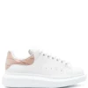 Sneakers Alexander McQueen Oversized Croco alb/corai