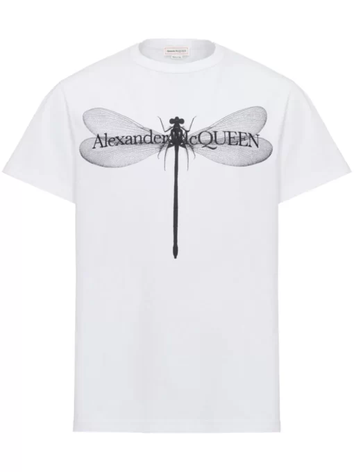 tricou alexander mcqueen dragonfly alb negru 776328qtaai0909 01