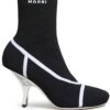 Botine Marni Intarsia Logo negru