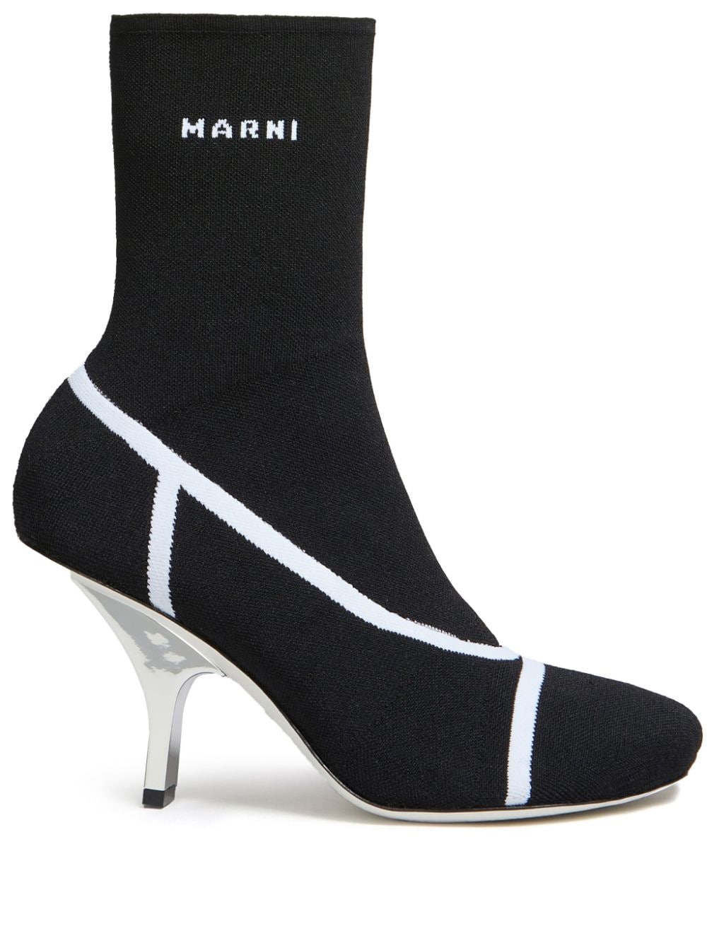 Botine Marni Intarsia Logo negru