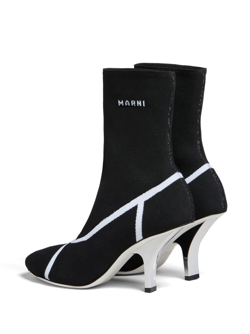 Botine Marni Intarsia Logo negru - imagine 2