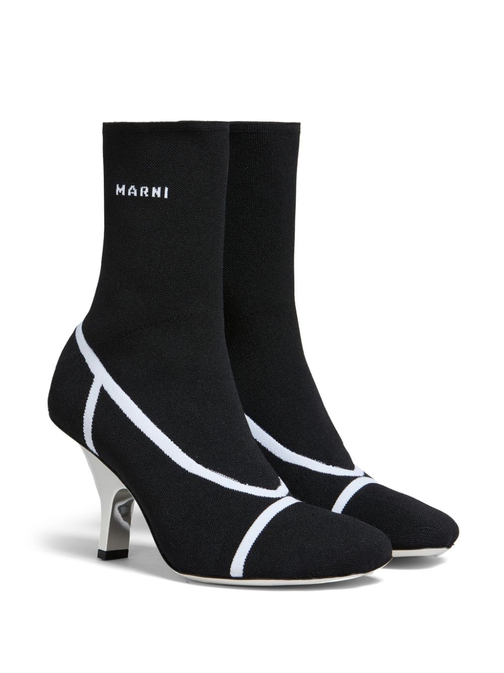 Botine Marni Intarsia Logo negru - imagine 3