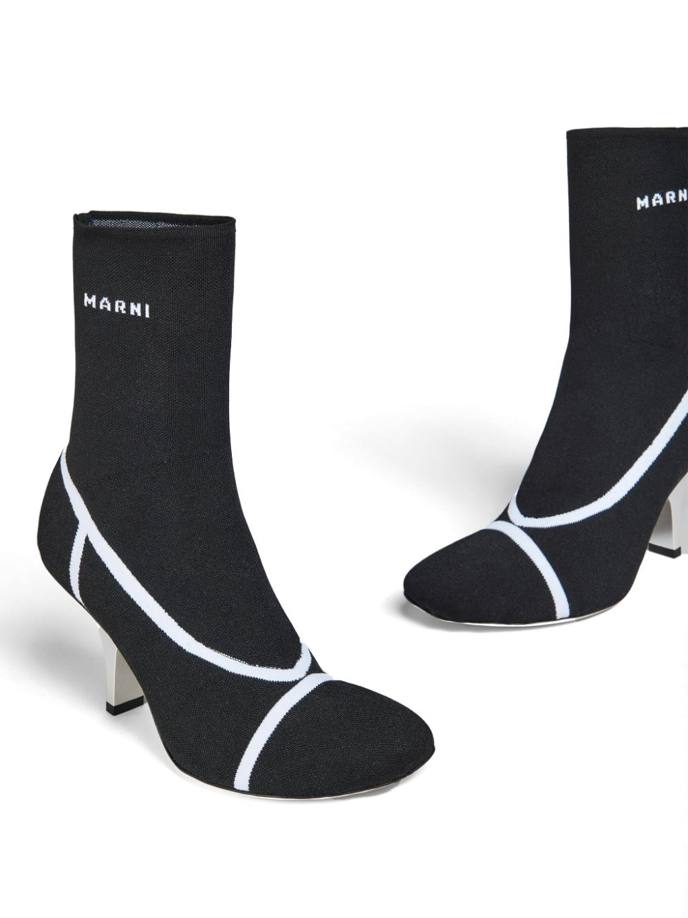 Botine Marni Intarsia Logo negru - imagine 4