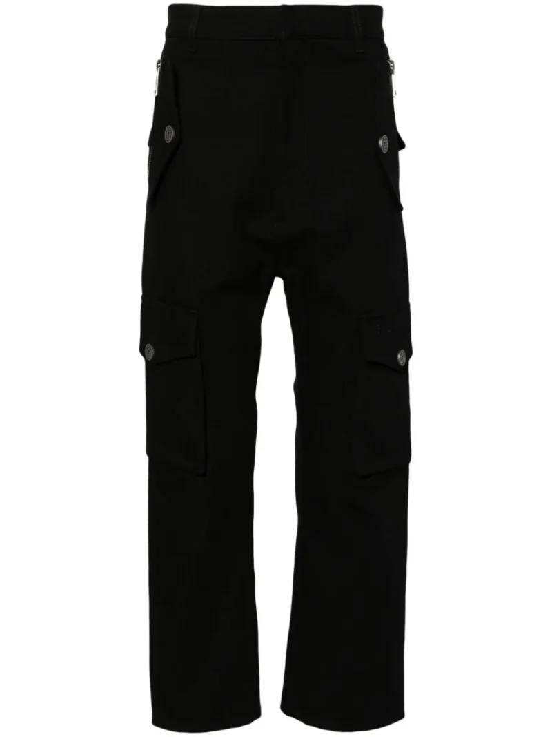 Pantaloni Balmain Cargo Straight Leg negri