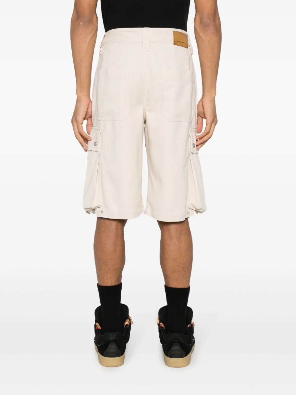 Pantaloni scurti Marant Loose Fit Cargo ecru - imagine 2