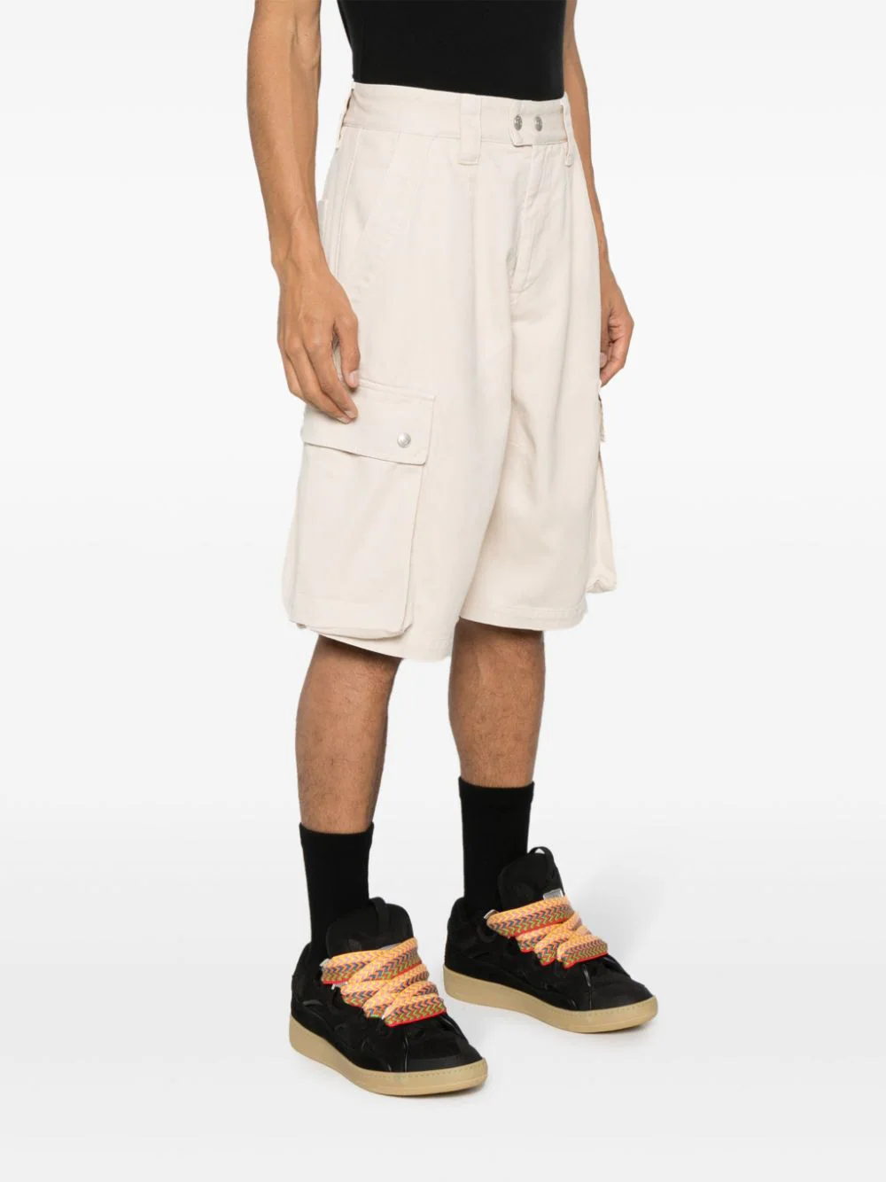 Pantaloni scurti Marant Loose Fit Cargo ecru - imagine 3