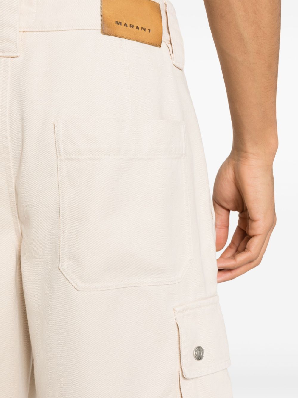 Pantaloni scurti Marant Loose Fit Cargo ecru - imagine 5