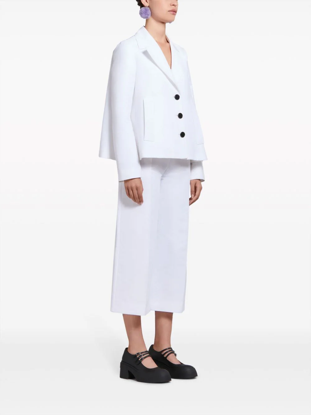 Sacou Marni A-Line Cady alb - imagine 4