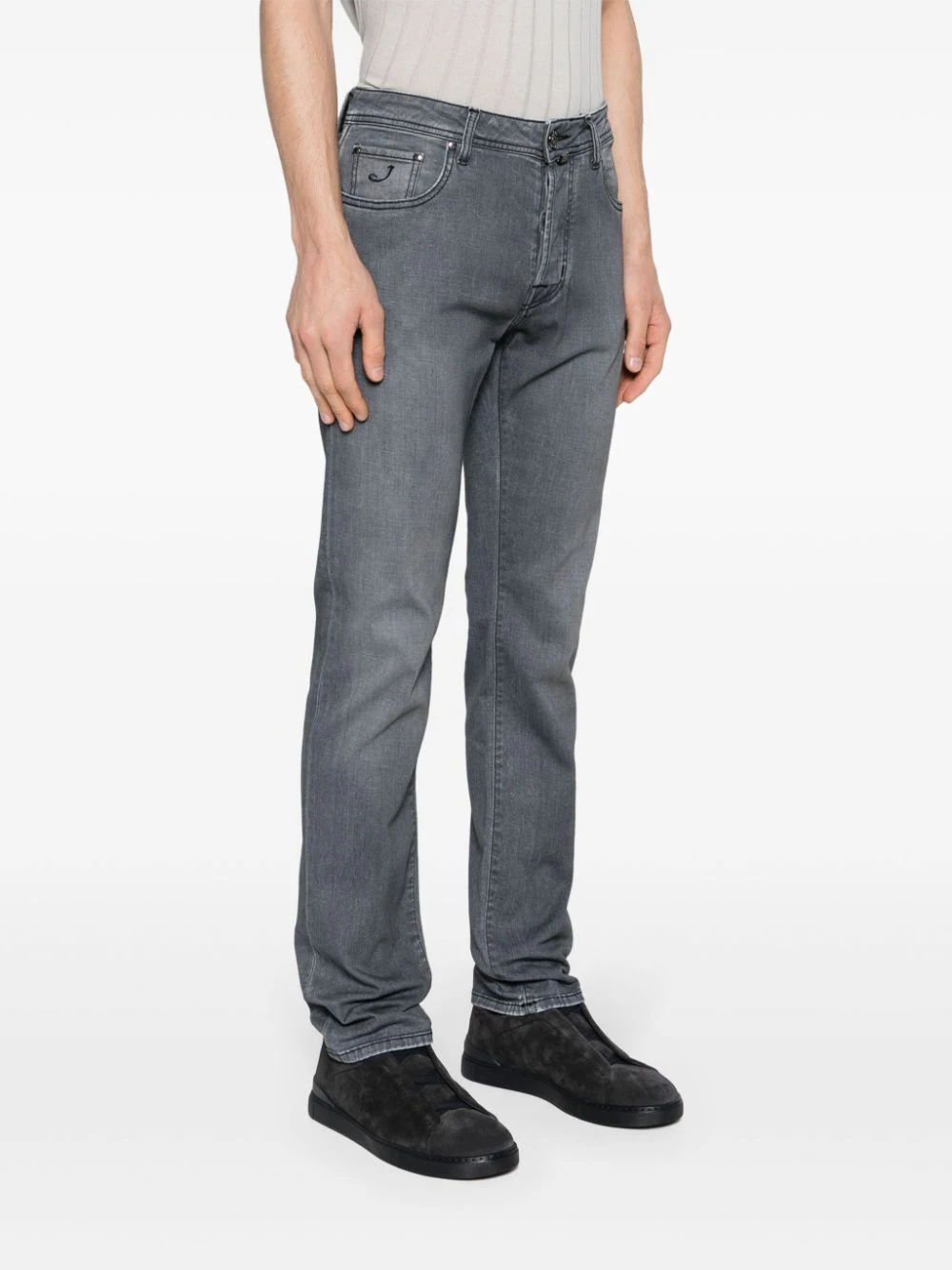 Pantaloni denim Jacob Cohen Bard Slim-fit gri - imagine 3