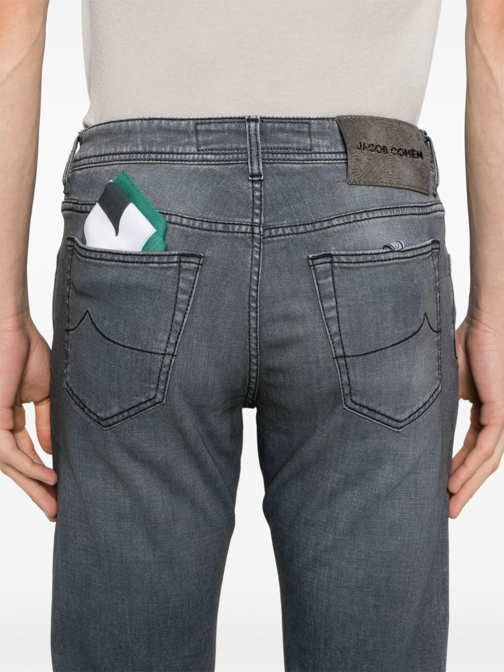 Pantaloni denim Jacob Cohen Bard Slim-fit gri - imagine 5