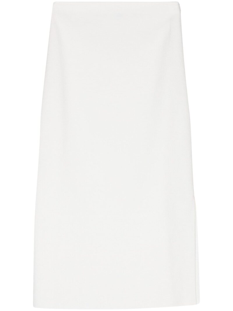 Fusta midi Lorena Antoniazzi Ribbed-Knit alba