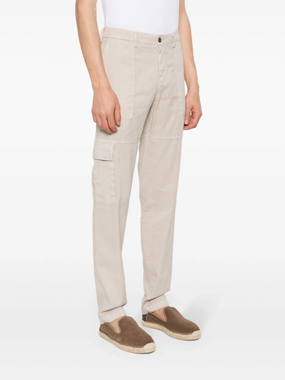 Pantaloni Eleventy Tapered-Leg Cargo bej - imagine 3