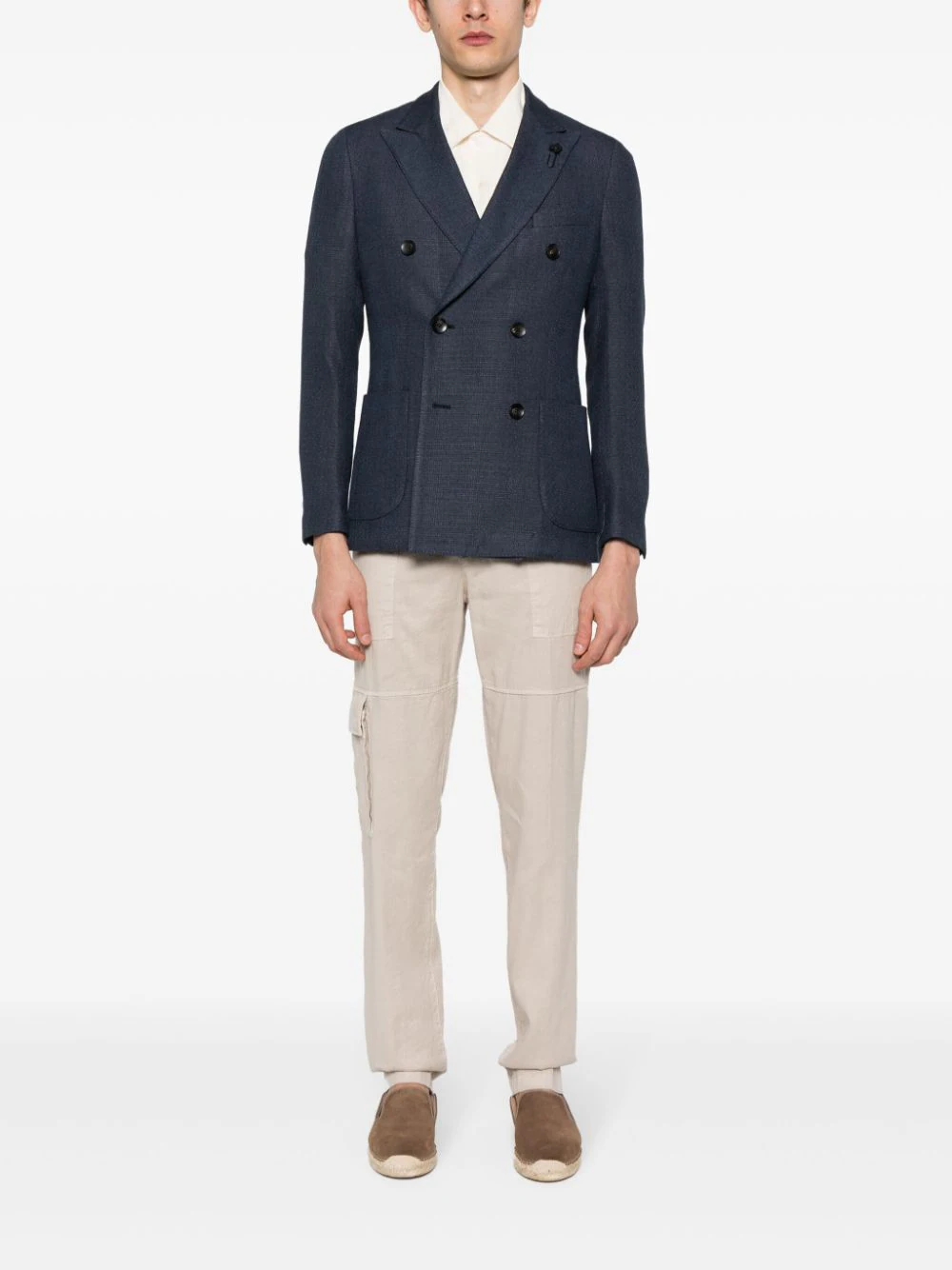 Pantaloni Eleventy Tapered-Leg Cargo bej - imagine 4