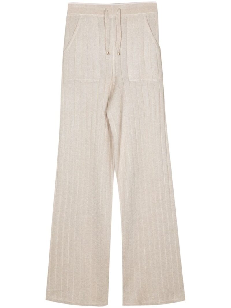 Pantaloni Lorena Antoniazzi Wide-Ribbed bej