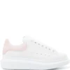 Sneakers Alexander McQueen Oversized Lizard alb/roz