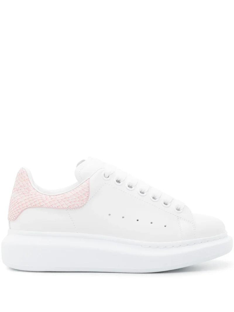Sneakers Alexander McQueen Oversized Lizard alb/roz