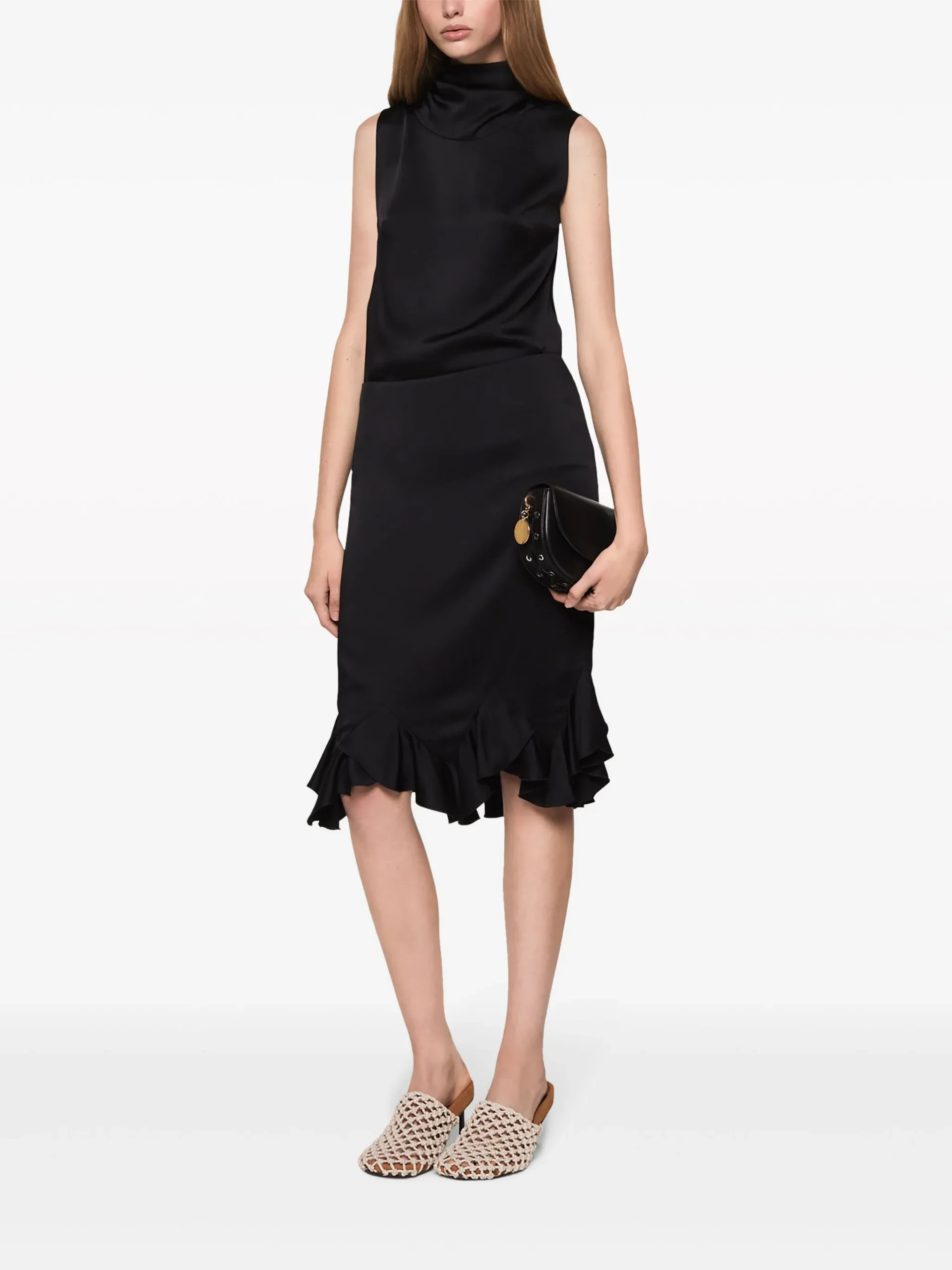 Top Stella McCartney Scarf-Collar negru - imagine 3