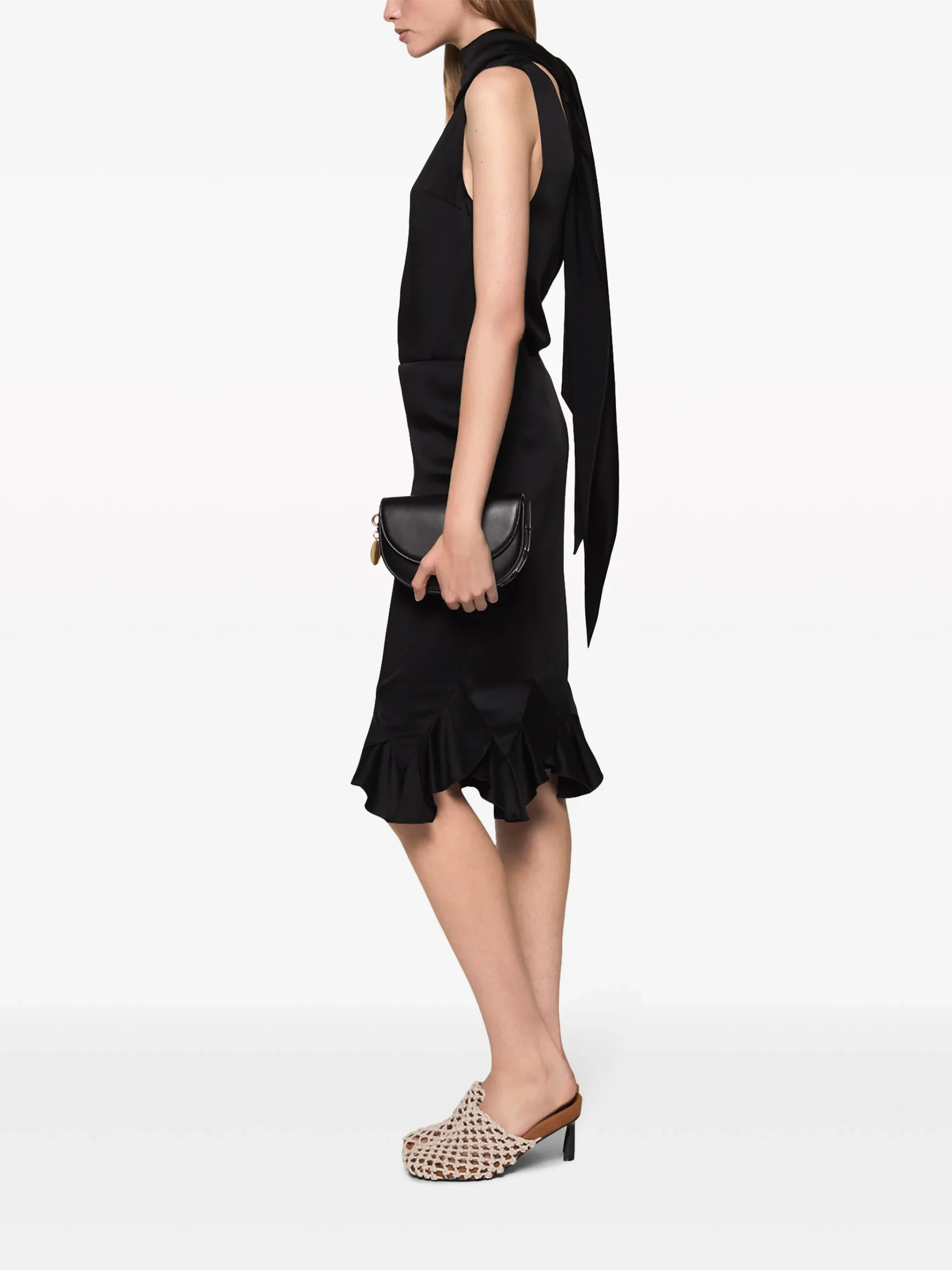 Top Stella McCartney Scarf-Collar negru - imagine 4