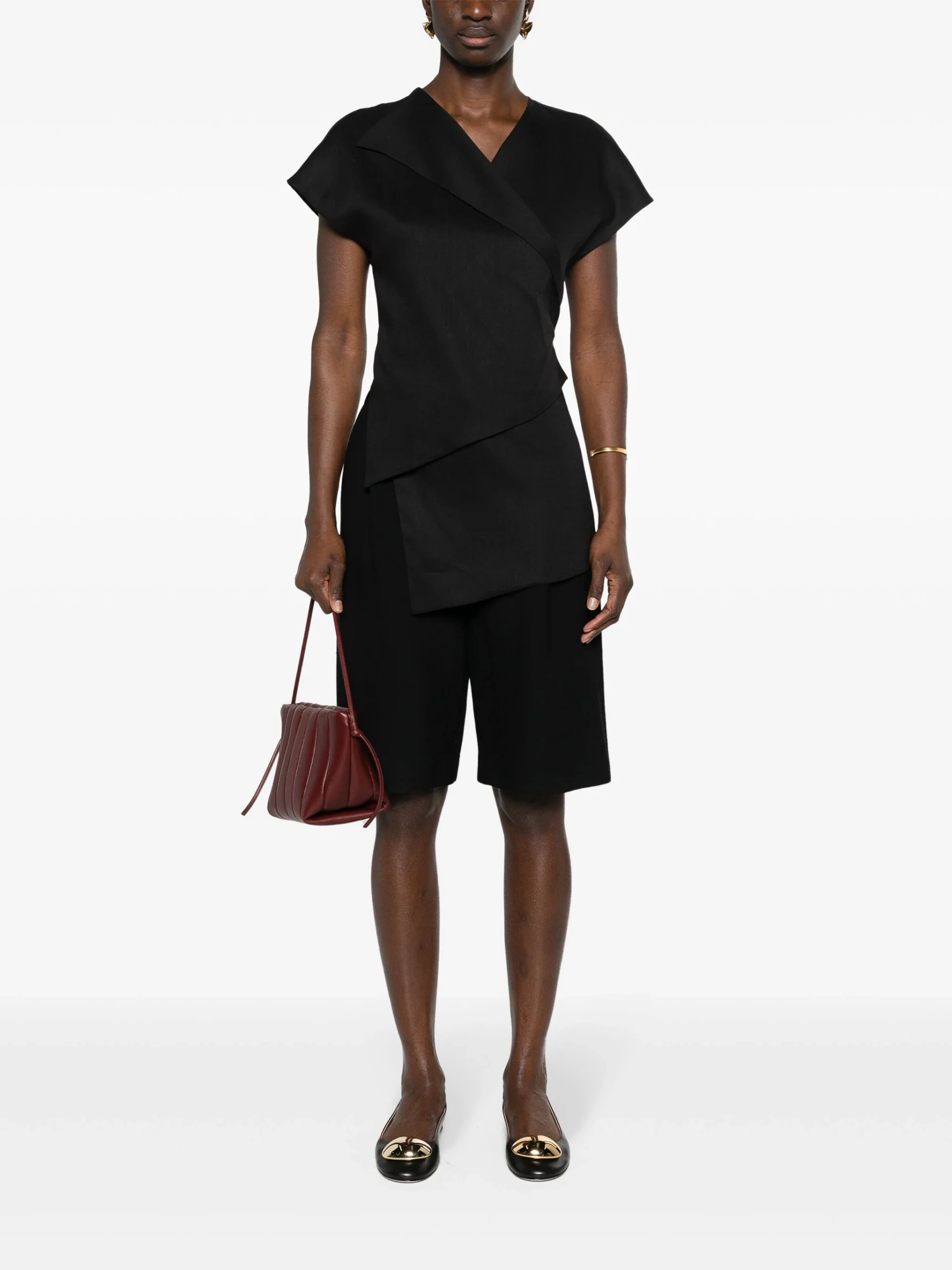 Top Fabiana Filippi Asymmetric negru - imagine 3