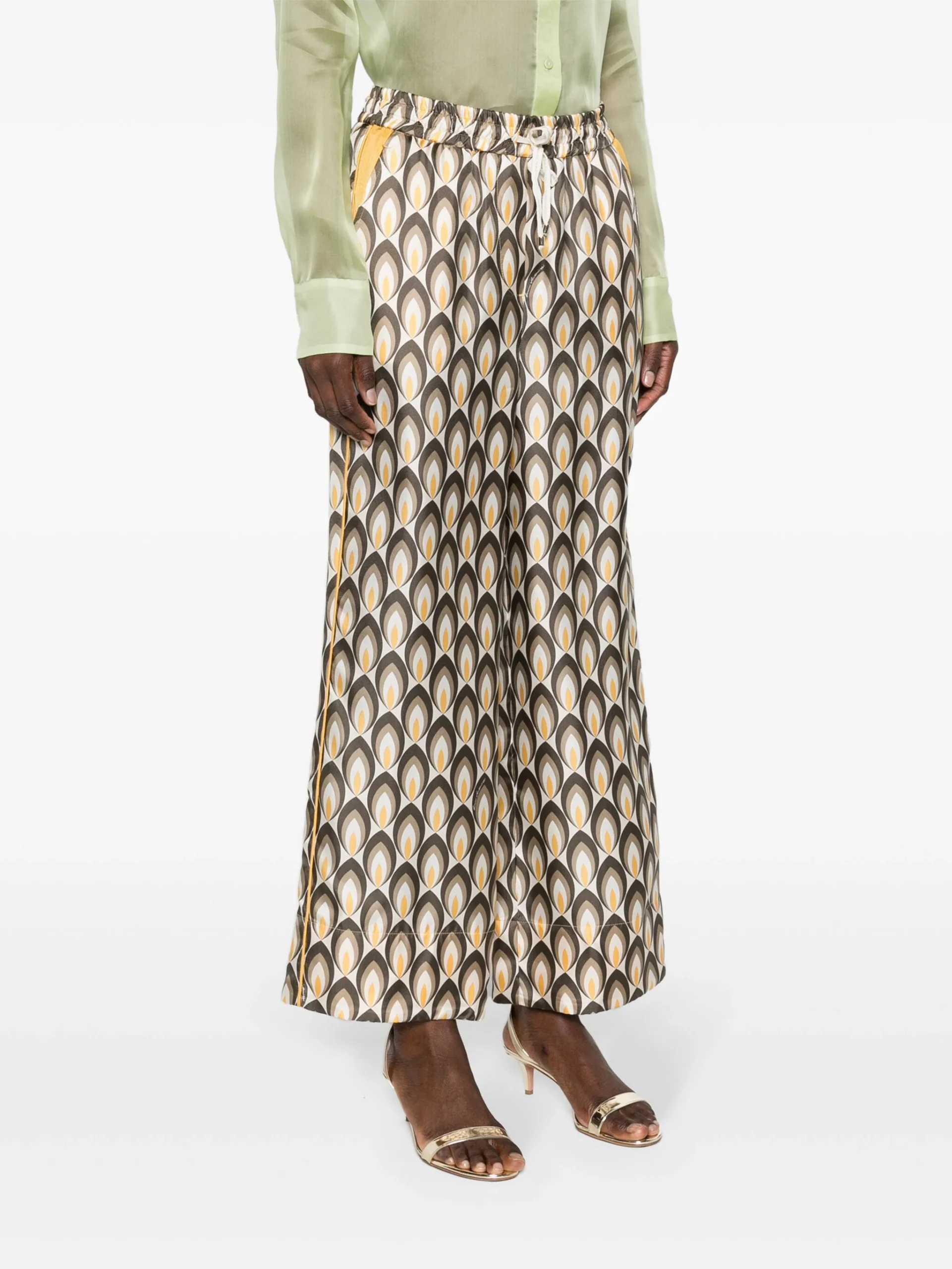 Pantaloni Lorena Antoniazzi High Waist Palazzo multicolor - imagine 3