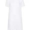 Rochie mini 120% Lino Short-Sleeve alb