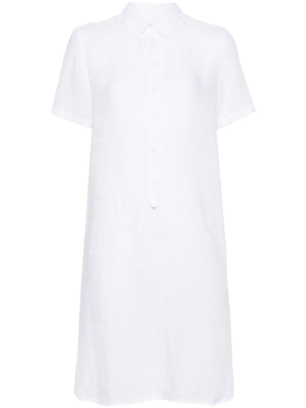 Rochie mini 120% Lino Short-Sleeve alb