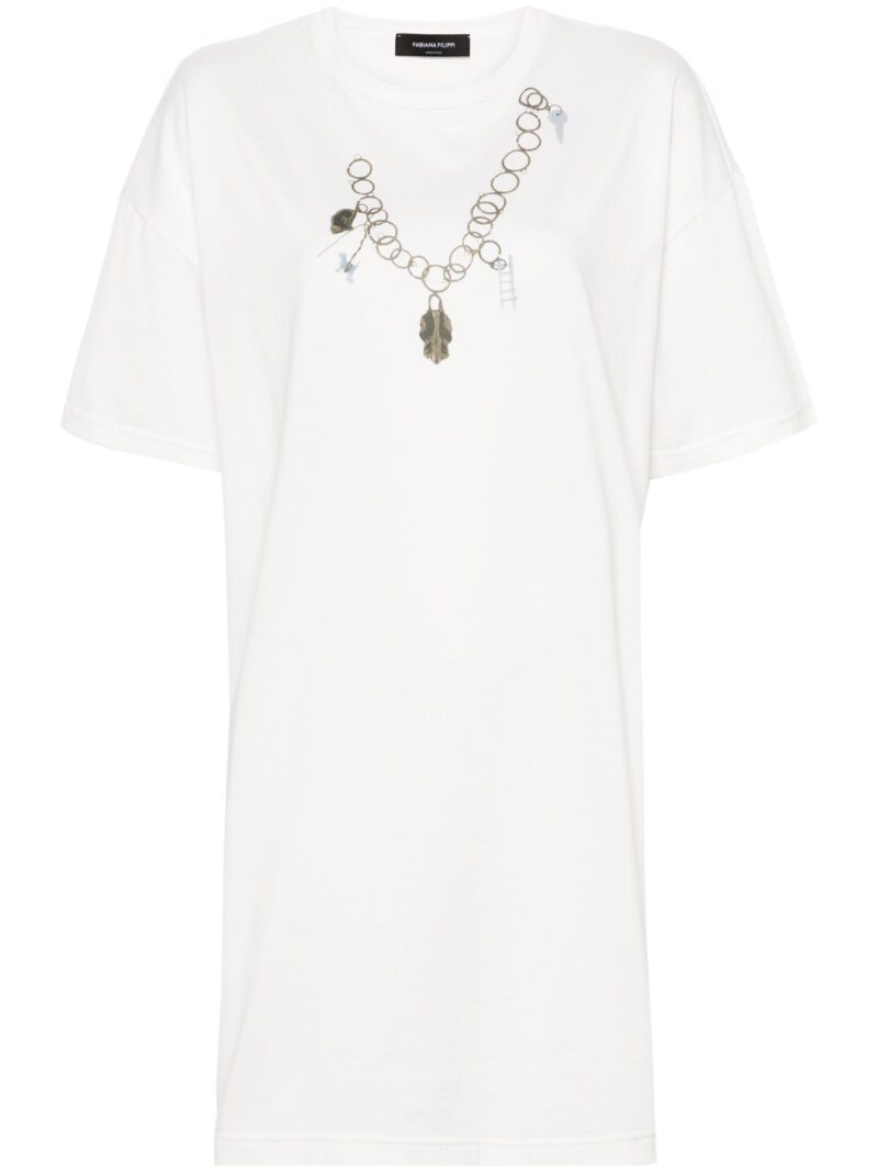 Rochie mini Fabiana Filippi Graphic-Print alba