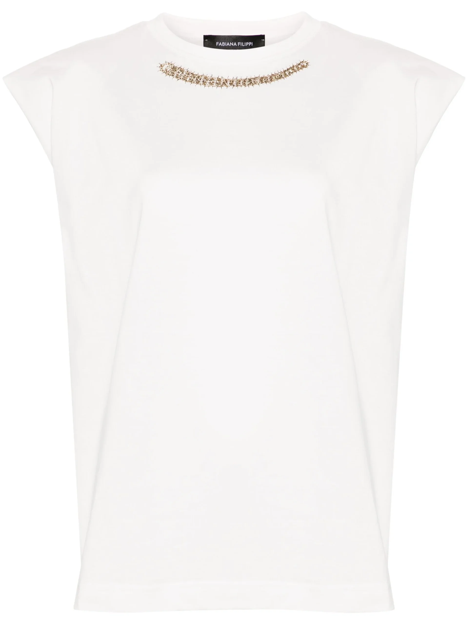 Top Fabiana Filippi Beaded alb
