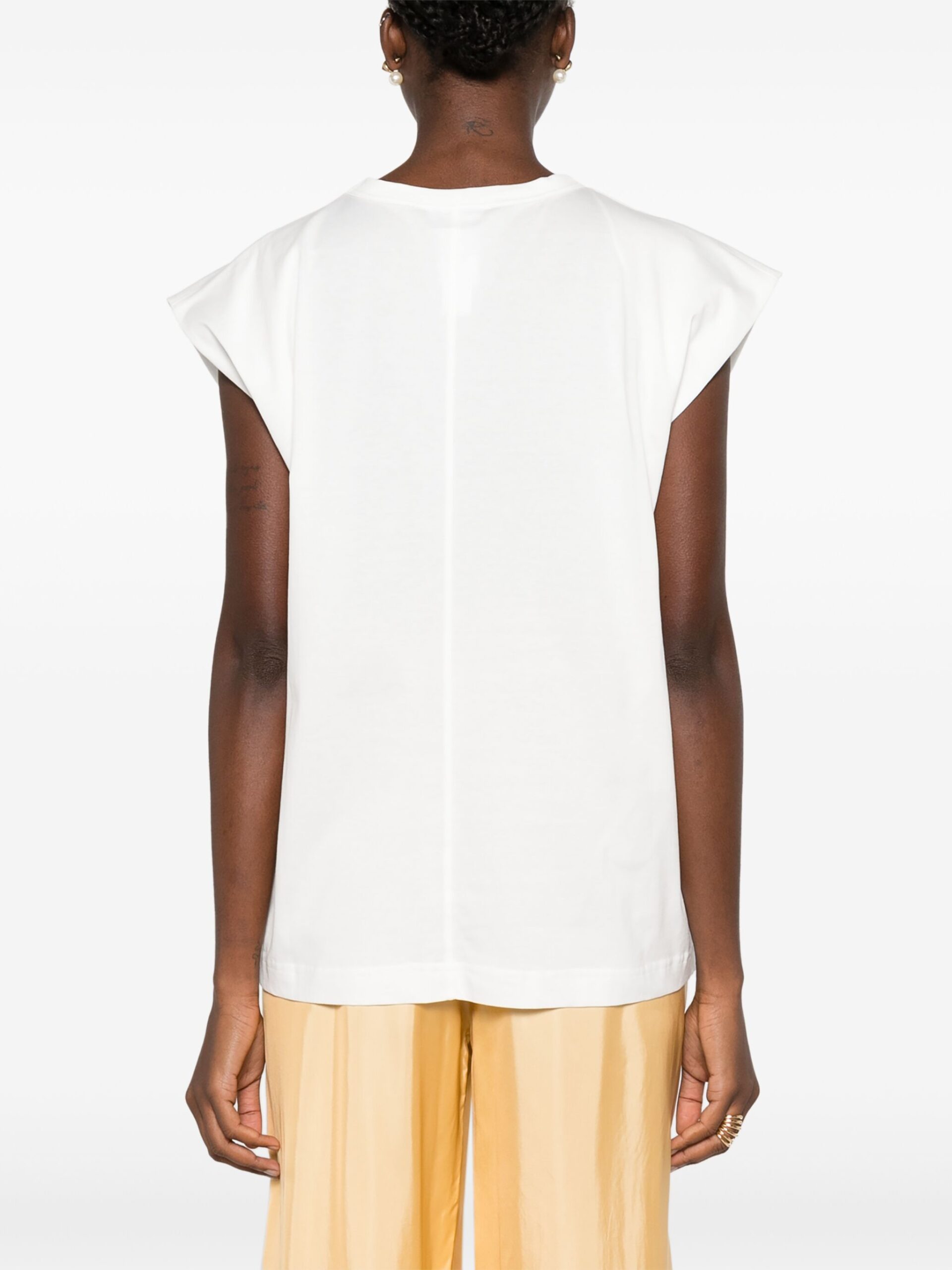 Top Fabiana Filippi Beaded alb - imagine 2