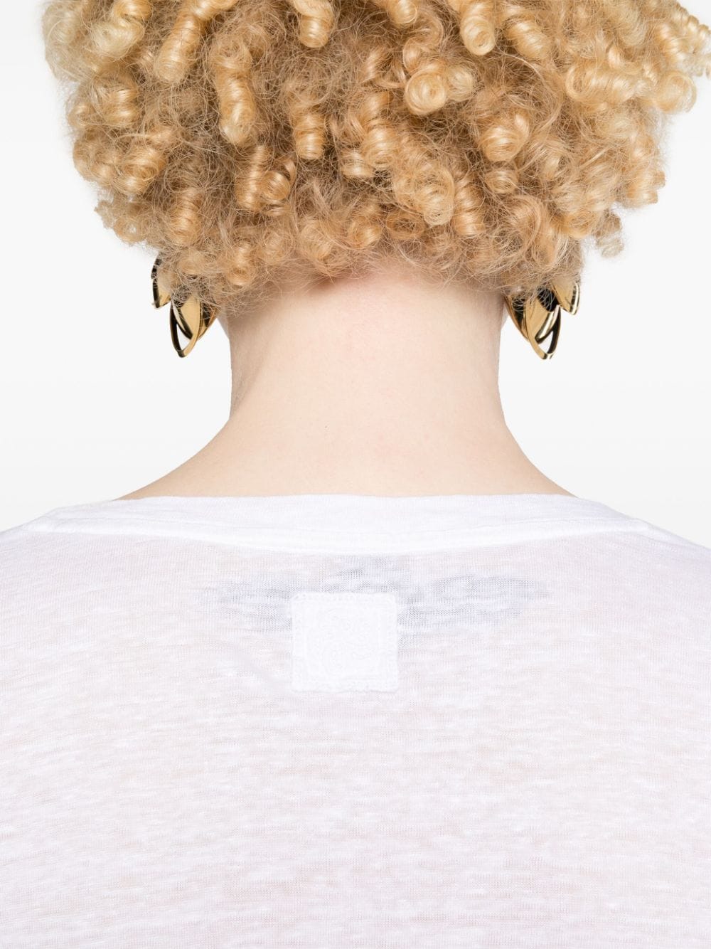 Tricou 120% Lino Round-Neck alb - imagine 5