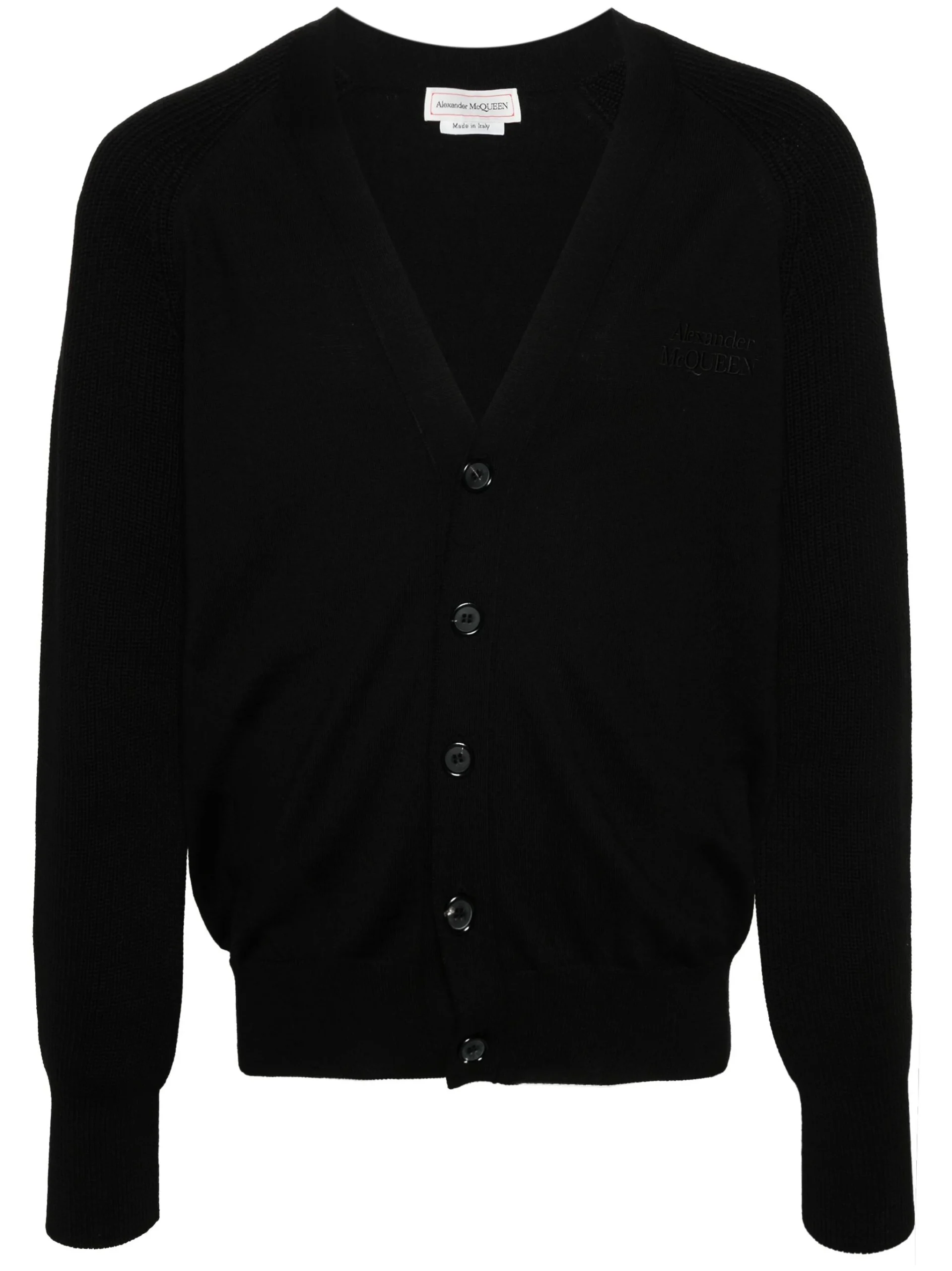 Cardigan Alexander McQueen Embroidered-Logo negru
