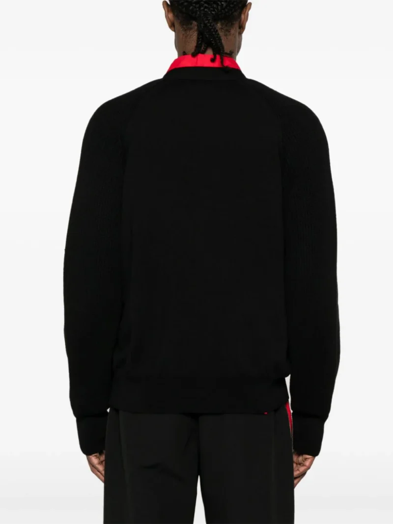 Alternative view of Cardigan Alexander McQueen Embroidered-Logo negru