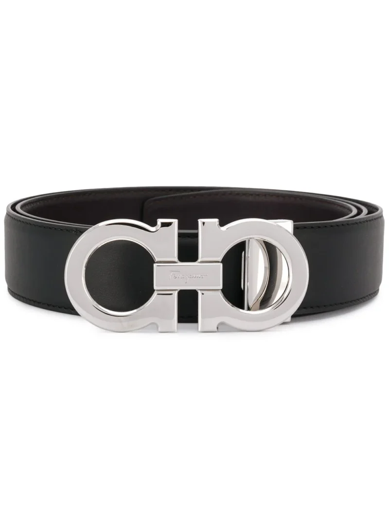 Curea Ferragamo Logo Buckle negru