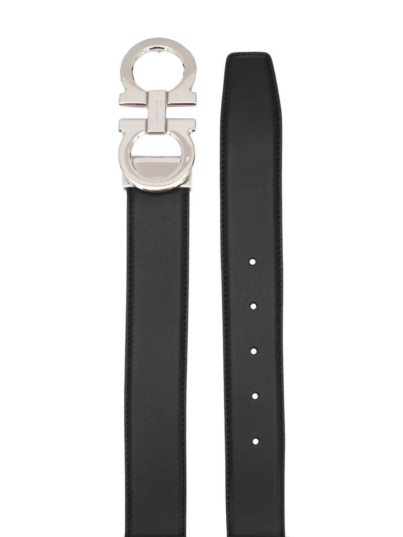 Alternative view of Curea Ferragamo Logo Buckle negru