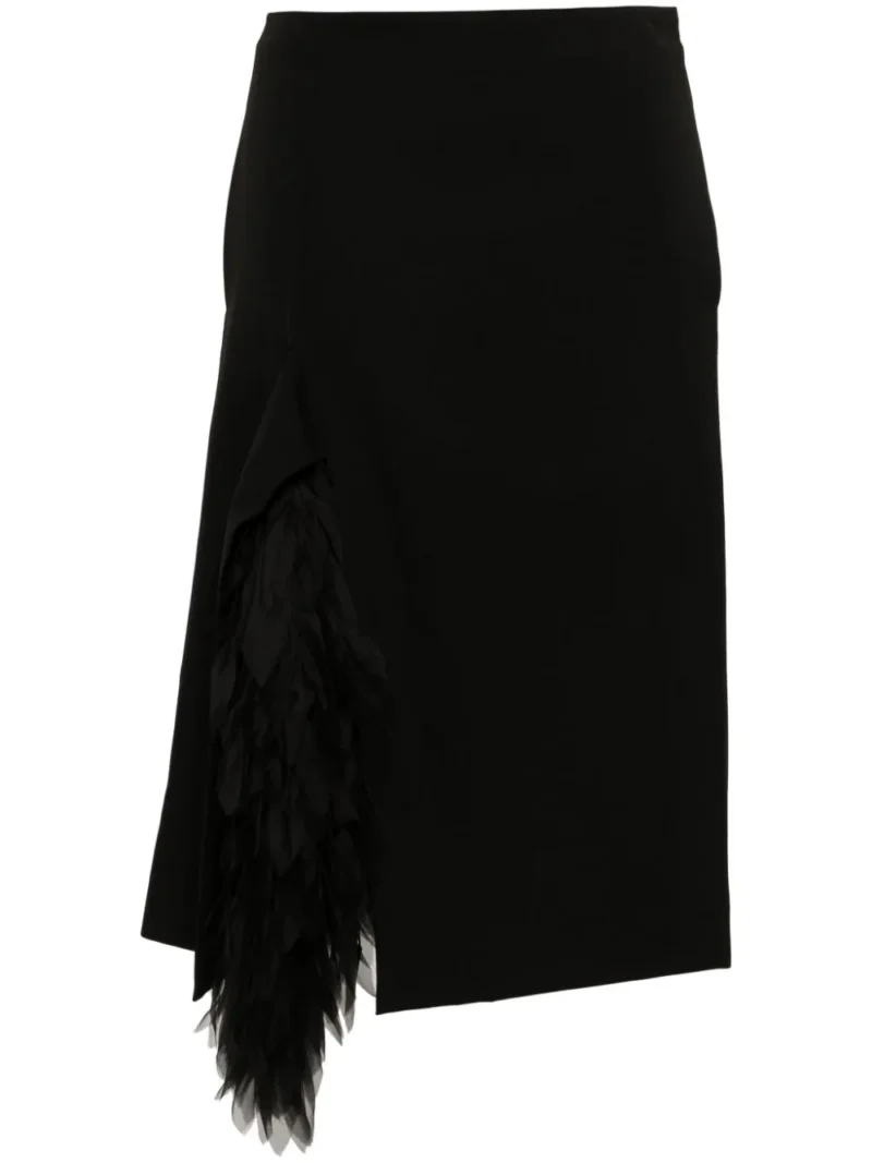Fusta midi Stella McCartney Applique-Detailed negru