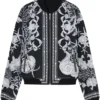 Jacheta bomber Versace Watercolour Couture-Print Reversible negru