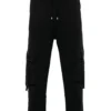 Pantaloni Balmain logo-lettering cargo negri