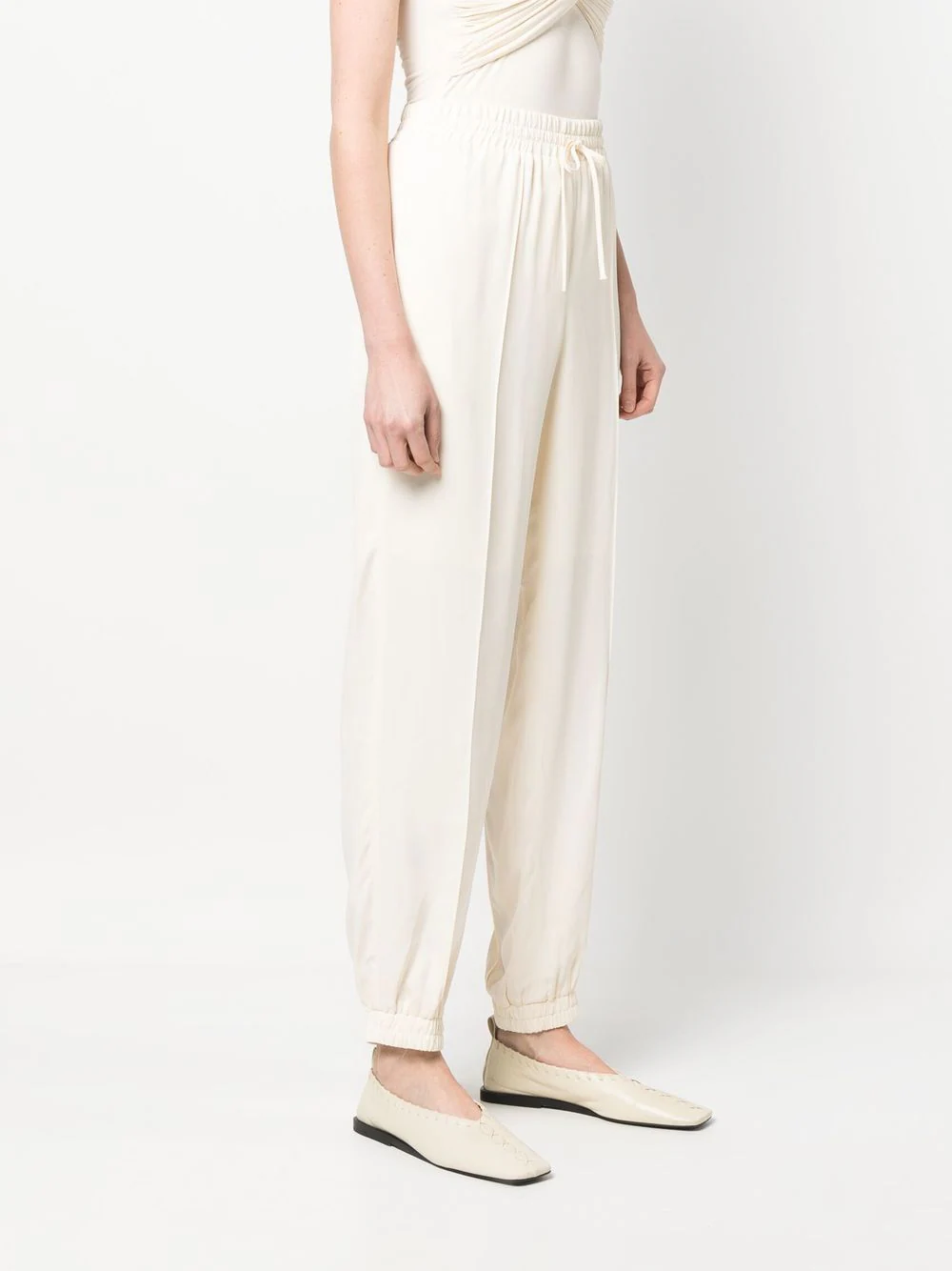 Pantaloni JIL SANDER Drawstring Tapered ecru - imagine 3