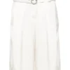 Pantaloni scurti JIL SANDER High Waist Satin ecru