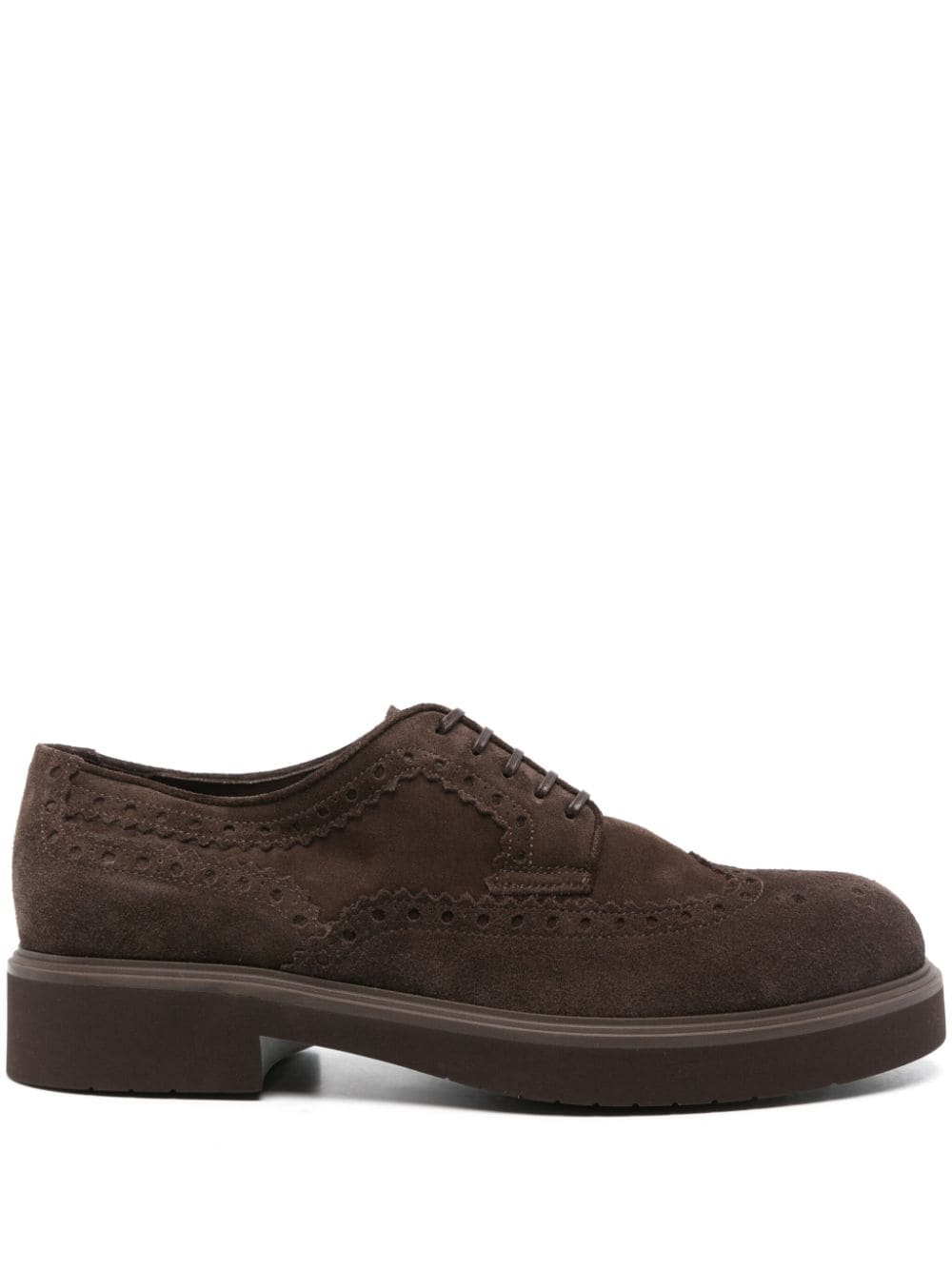 Pantofi FERRAGAMO Perforated-Detailing Derby maro