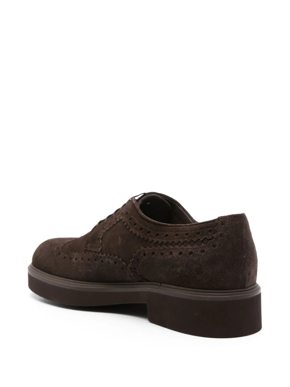 Pantofi FERRAGAMO Perforated-Detailing Derby maro - imagine 2