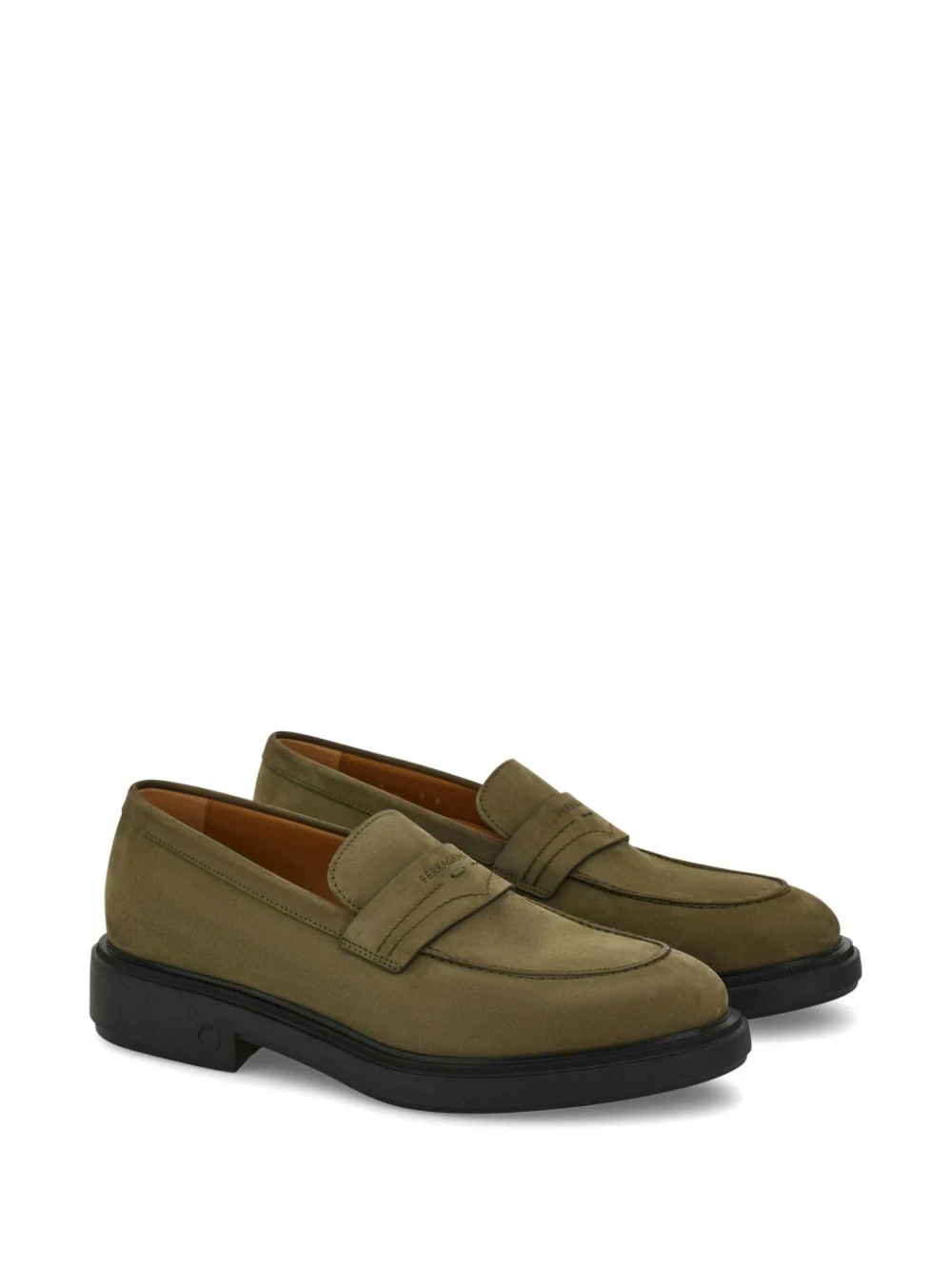 Pantofi loafers FERRAGAMO Penny khaki - imagine 3