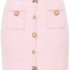 Fusta mini Self-Portrait Jewelry-Buttons Knitted roz