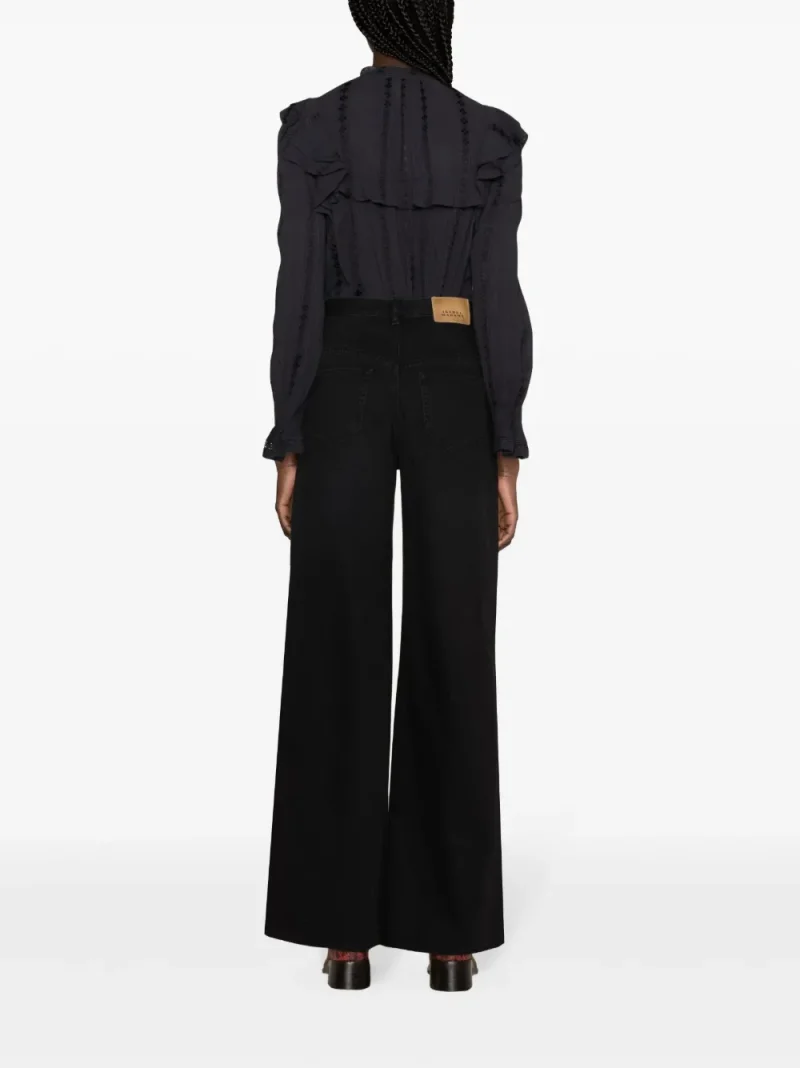 Alternative view of Pantaloni denim Isabel Marant Lemony Wide-Leg negru