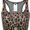 Bustiera sport Versace Greca-Pattern maro