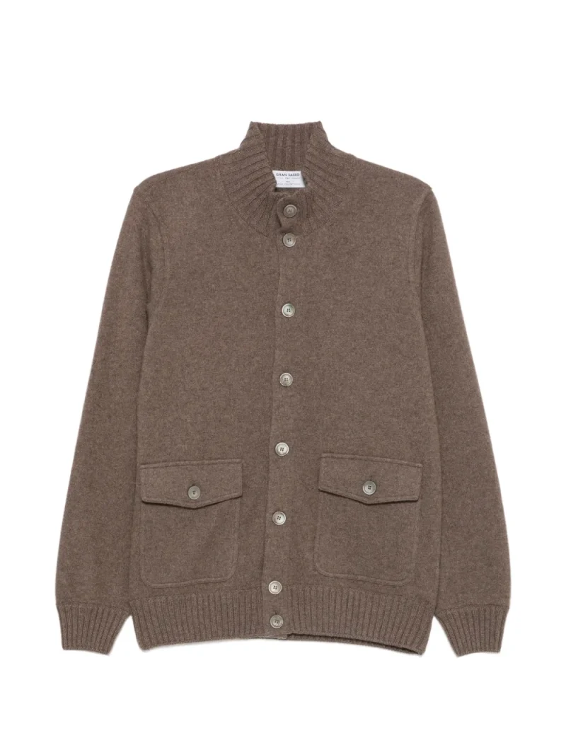 Cardigan Gran Sasso Button-up Funnel-neck maro