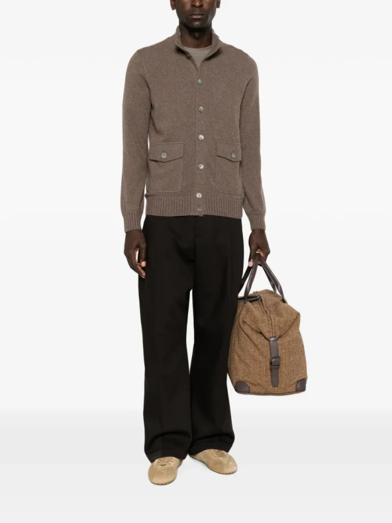 Cardigan Gran Sasso Button-up Funnel-neck maro - imagine 3