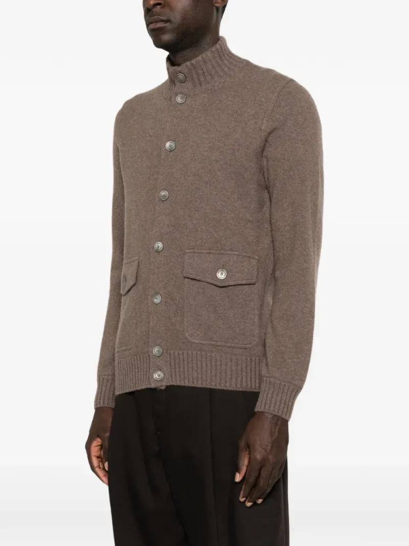 Cardigan Gran Sasso Button-up Funnel-neck maro - imagine 4