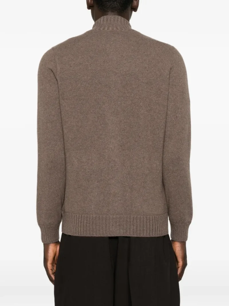 Alternative view of Cardigan Gran Sasso Button-up Funnel-neck maro
