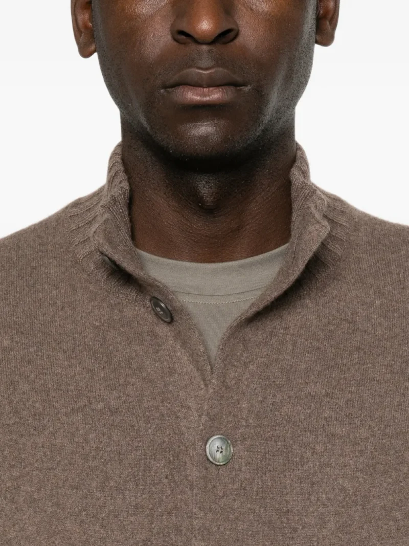 Cardigan Gran Sasso Button-up Funnel-neck maro - imagine 5